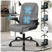 Luxuskollektion Ergonomischer Massage Bürostuhl Leder Schwarz