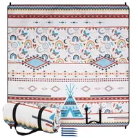 JEMIDI Boho Picknickdecke 200 x 200 cm beige