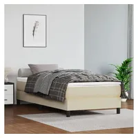 VidaXL Boxspringbettgestell Creme 100x200 cm Kunstleder