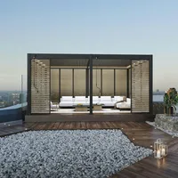 Weide Holzoptik Lamellenwand für Weide Pergola | drehbare Lamellen