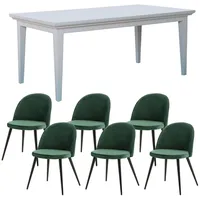 VCM ebuy24 Venedig Essgruppe Tisch Weiß mit 2 Stk