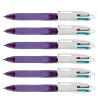 BIC 4 Colours Grip - Rosa, Violett, Grün, Türkis,