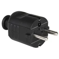 PCE 08295 Schutzkontaktstecker PP 2SL, T?lle zentral IP20 schwarz