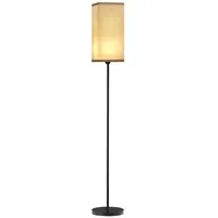 Homcom Stehlampe, Moderne Stehleuchte mit Fußschalter, Schirm mit Leinenoptik,