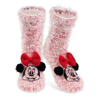UNITED LABELS Disney Minnie Mouse Kuschelsocken für Damen, Rot,