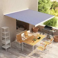 VidaXL Markisenbespannung Canvas Blau & Weiß 450x300 cm