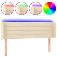 VidaXL LED Kopfteil Creme 147x16x78/88 cm Stoff