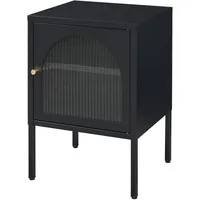 [en.casa] Nachtschrank Karlskrona 60x42,5x40 cm Schwarz, matt