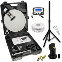 PremiumX Camping SAT TV Anlage Satellitenschüssel Satelliten-Finder Single LNB