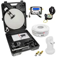 PremiumX Camping SAT Anlage Satellitenschüssel Sat-TV-Signalfinder Kompass Single LNB