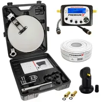 PremiumX Camping SAT Anlage Antenne Satelliten-Finder Single LNB 10m
