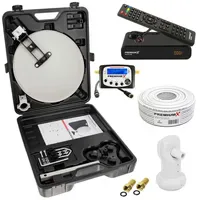PremiumX Camping Satelliten Anlage komplett Satellitenschüssel HD TV Receiver