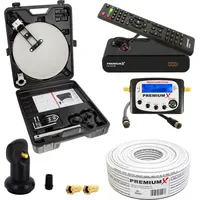 PremiumX Camping Satelliten Anlage Satellitenschüssel HD TV Receiver SAT-Finder