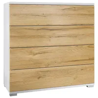 Vladon Kommode, Eiche, Holzwerkstoff, 76x76x35 cm, Wohnzimmer, Kommoden &