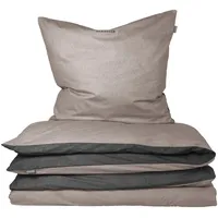 SCHIESSER Doubleface Feinbieber taupe/schwarz 155 x 220 cm +
