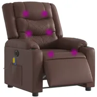 VidaXL Massagesessel Elektrisch Braun Kunstleder