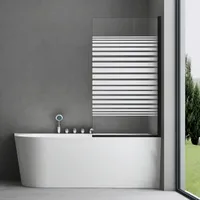 SoGood doporro Badewannenaufsatz Design-Duschwand für Badewanne 80x140cm schwarz Duschabtrennung