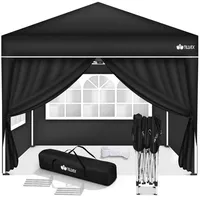Tillvex Pavillon 3x3m Anthrazit - mit 4 Seitenteilen wasserdicht