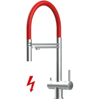 VIZIO NIEDERDRUCK 3 Wege Wasserhahn Küchenarmatur Edelstahl Rot