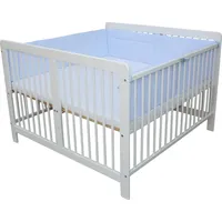 Micoland Zwillingsbett Zwillingskinderbett Kinderbett für Zwillinge massiv weiss mit