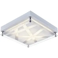 ESTO Deckenleuchte Deckenlampe Muster Wohnzimmer Beleuchtung silber in quadratischem
