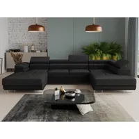 Sofnet Wohnlandschaft Schwarz, (Kronos 07),
