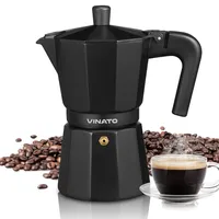 Vinato Espressokocher, Aluminium Espressokocher für die Herdplatte, Italienische Kaffeekocher,