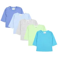 TupTam Baby Jungen Langarmshirt Gestreift 5er Set, Farbe: Mehrfarbig