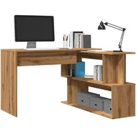 VidaXL Eckschreibtisch Artisan-Eiche 200,5x50x76 cm Holzwerkstoff
