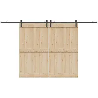 VidaXL Schiebetürbeschlag-Set 366 cm Stahl Schwarz