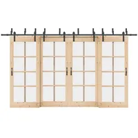 VidaXL Schiebetürbeschlag-Set 400 cm Stahl Schwarz