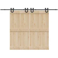 VidaXL Schiebetürbeschlag-Set 366 cm Stahl Schwarz