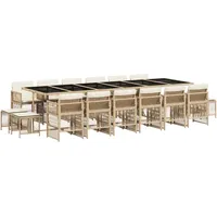 VidaXL Gartenmöbel-Set 17-tlg. Beige