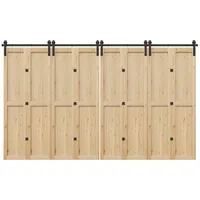 VidaXL Schiebetürbeschlag-Set 366 cm Stahl Schwarz