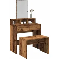 VidaXL Schminkhocker Altholz-Optik 70x35x45 cm Holzwerkstoff