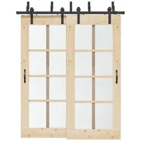 VidaXL Schiebetürbeschlag-Set 183 cm Stahl Schwarz