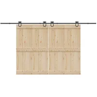 VidaXL Schiebetürbeschlag-Set 400 cm Stahl Schwarz