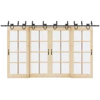 VidaXL Schiebetürbeschlag-Set 400 cm Stahl Schwarz