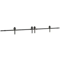VidaXL Schiebetürbeschlag-Set 366 cm Stahl Schwarz