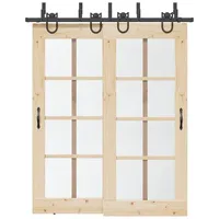 VidaXL Schiebetürbeschlag-Set 183 cm Stahl Schwarz