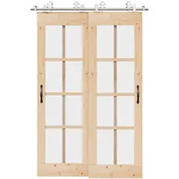 VidaXL Schiebetür-Beschlagsatz 183 cm Edelstahl Silbern