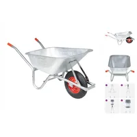 VidaXL Schubkarre 90 L 150 kg Verzinkter Stahl und