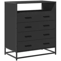 VidaXL Schubladenschrank Schwarz 70x41x83,5 cm Holzwerkstoff