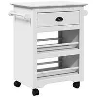 VidaXL Küchenwagen BODO Weiß 67,5x45x80 cm