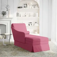 VidaXL Chaiselongue mit Nackenrolle und Rechter Armlehne Weinrot Samt