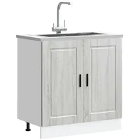VidaXL Spülenunterschrank Porto Grau Sonoma 80x46x81,5cm Holzwerkstoff