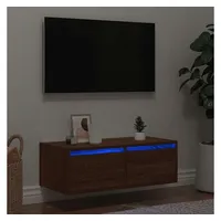 VidaXL TV-Schrank mit LED-Leuchten Braun Eichen-Optik 75x35,5x25 cm
