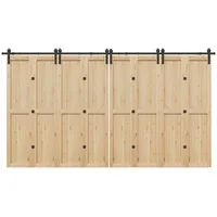 VidaXL Schiebetürbeschlag-Set 400 cm Stahl Schwarz
