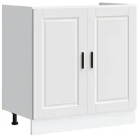 VidaXL Spülenunterschrank Porto Weiß 80x46x81,5 cm Holzwerkstoff