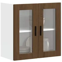 VidaXL Küchen-Hängeschrank mit Glastür Porto Braun Eichen-Optik
